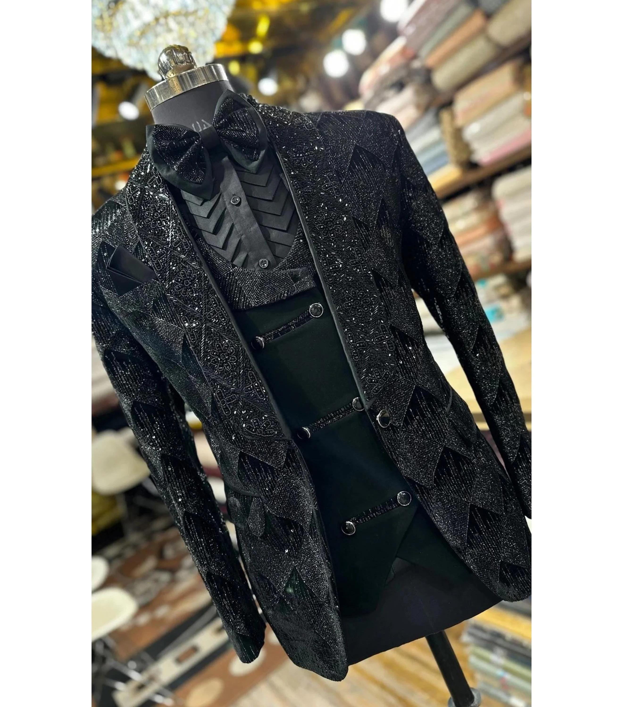 COOFANDY Men's Floral Tuxedo Jacket Jacquard Suit Jacket Slim