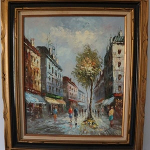 We’ll Always Have Paris – Original Mid-Century Modern Parisian Streetscape by Caroline C. Burnett