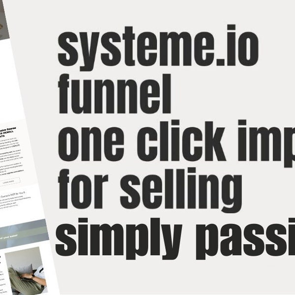 SIMPLY PASSIVE Funnel - Done for you Systeme.io 1-Click import