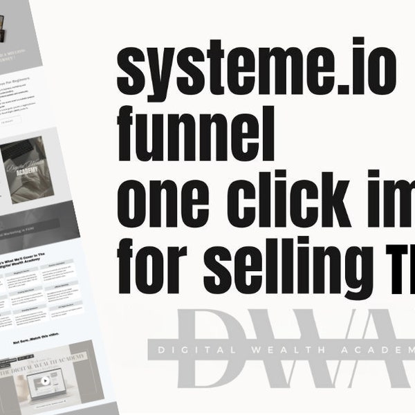 Digital Wealth Academy Funnel Website - Done for you Systeme.io 1-Click import