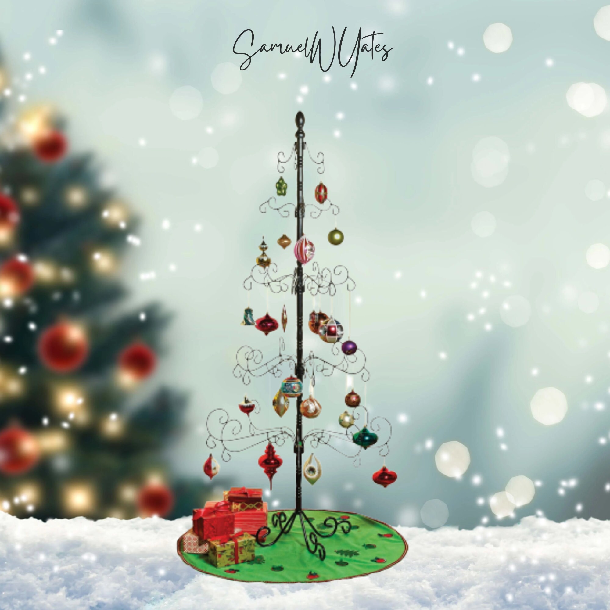 Christmas Ornament Display Tree Made of Wrought Iron Etsy