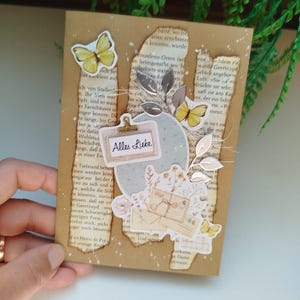 Vintage Karte zum Geburtstag, Geburtstagskarte im Shabby Chic Look, liebevolle Handarbeit, ein wunderschönes Unikat
