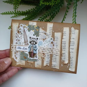 Vintage Karte zum Geburtstag, Geburtstagskarte im Shabby Chic Look, liebevolle Handarbeit, ein wunderschönes Unikat
