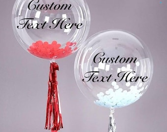 Custom Text Clear Balloon: Personalized Party Decor, Wedding, Bridal Shower
