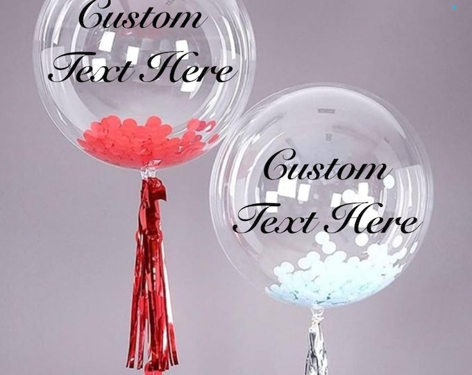 Featured listing image: Custom Text Clear Balloon: Personalized Party Decor, Wedding, Bridal Shower