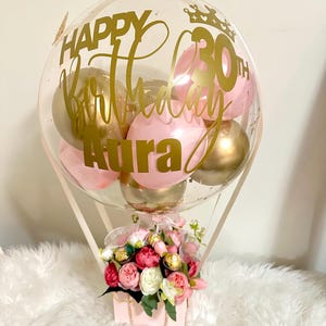 Personalized Bobo Balloon Flower Bouquet: Birthday, Shower, Mother&#39;s Day