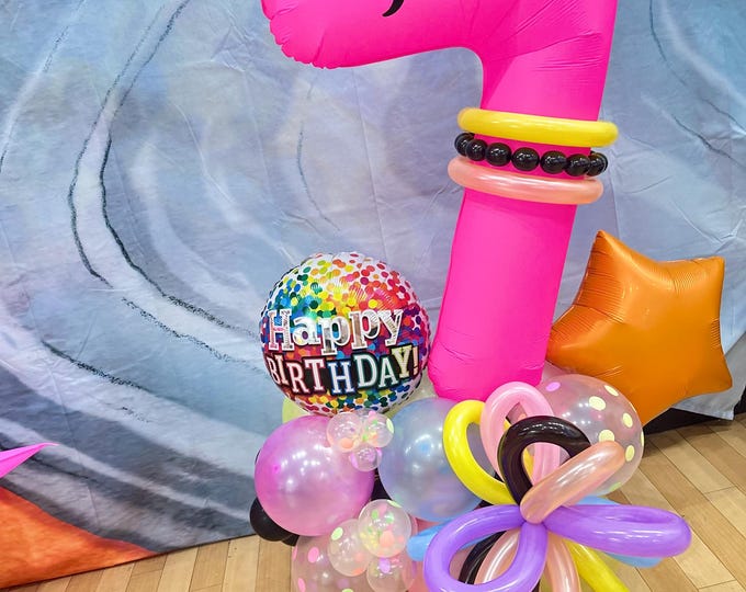 Featured listing image: Custom Name Vinyl Decal | Birthday Balloon Number Sticker