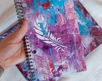 Schetsboek Feather Artdesign, A5 notitieboekje, Kleurrijke dagboek blanco pagina's