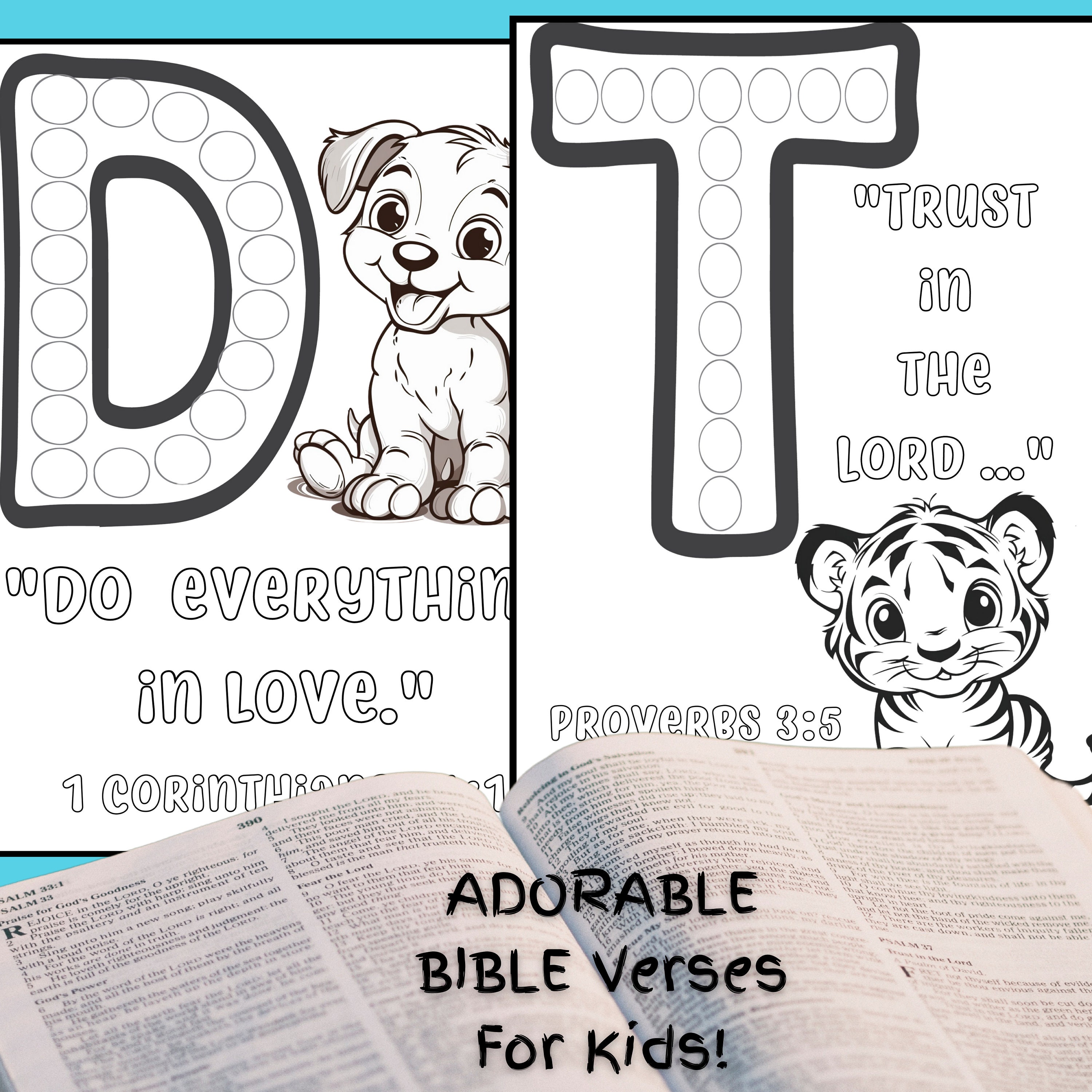 Sunday School Bible Verse Printable Coloring Page for Preschool ...