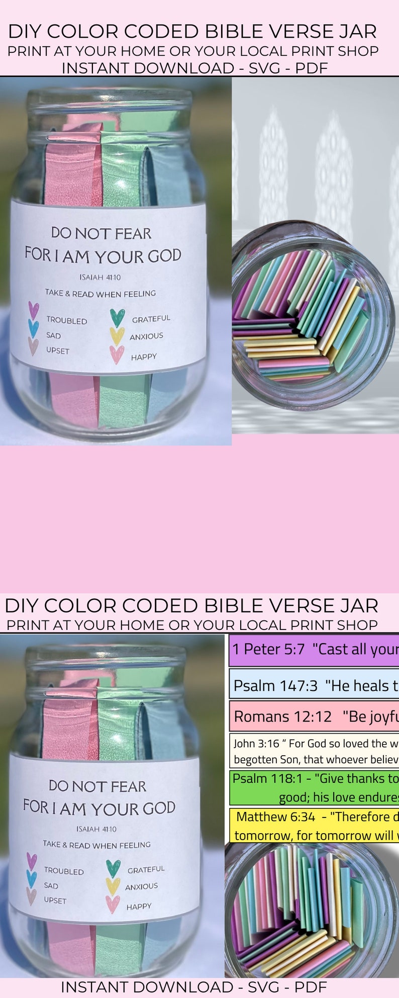 Christian Bible Verse Jar: DIY Emotional Support Gift (digital Download ...
