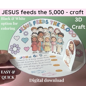 Jesus 3D Färbung DIY Handwerk druckbar für christliche Mädchen Homeschool Bibel Vers Unterricht Aktivität für Kinder Sonntagsschule Arbeitsblatt Feeds 5,000