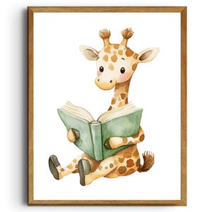 Láminas de animales de safari para bebés, imprimibles, para pared de guardería, decoración para habitación infantil Montessori, con libro digital, regalo artístico para niños, póster