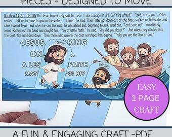 Jesus Walks On Water Activity Printable Page Coloring Craft For Christian Preschool Kid Learning In Sunday School  Easy DIY Bible Verse Gift