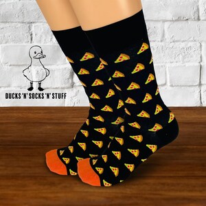 Pizza Slices Foodie Funky & Fun Socks Novelty Vibrant And Quirky Socks L in Chic Gift Box Art Fun Gift for Husband Boyfriend Wife Girlfriend