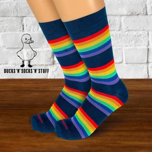 Rainbow Funky & Fun Socks Novelty Art Socks Vibrant And Quirky Socks L in Chic Gift Box Art Fun Gift for Husband Boyfriend Wife Girlfriend