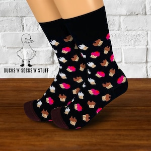 Cupcakes Foodie Dessert Funky & Fun Socks Novelty Art Socks Quirky Socks L Chic Gift Box Art Fun Gift for Husband Boyfriend Wife Girlfriend