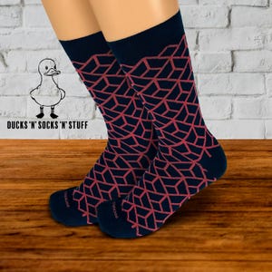 Geometric Funky & Fun Socks Novelty Art Socks Vibrant And Quirky Socks L in Chic Gift Box Art Fun Gift for Husband Boyfriend Wife Girlfriend