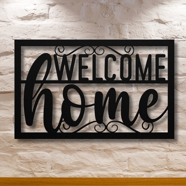 Welcome Home Metal Art Decor Metal Sign Wall Art Hanging Housewarming New House Gift Couples Gift Anniversary Home Living Front Door Decor