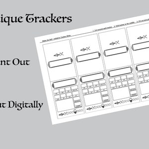 D&amp;D Initiative Tracker - Black and White Printer-friendly - Etsy