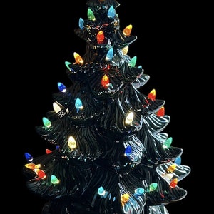 Atlantic Mold Ceramic Lighted Christmas Tree with Scroll Base 17” LED Light kit
