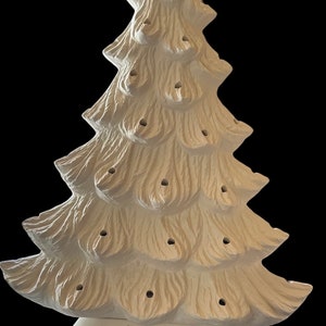 Nowell Ceramic Christmas Mantle/Window Tree Bisque 16&quot; Vintage Window Sitter Slim Tree Ready to paint