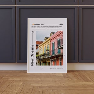 New Orleans Travel Poster, NOLA Prints, Wall Art, Printable Decor, NOLA Posters, Retro, Photography, US Cities, Minimalist, Digital Download