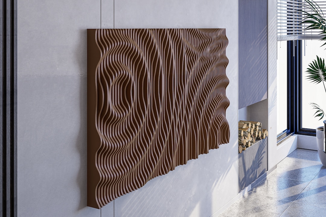Buy Parametric Wall Art, Wavy Wooden Wall Decor, Parametric Wall Water ...