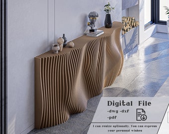 Wavy Table. File Parametric Table Wavy CNC Cut Files Art Decor Wavy Wooden Table Decor ...