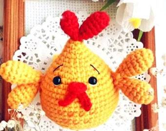 Chicken Amigurumi Crochet Pattern, Crochet Chick 'Yolk' (Digital Download)