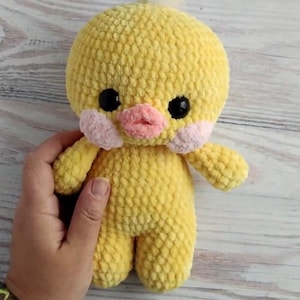 Duck Plush Amigurumi Crochet Pattern, Yellow Little Duck, Toy Plush Duck, Amigurumi Easy to Follow, Lalafanfan Duck