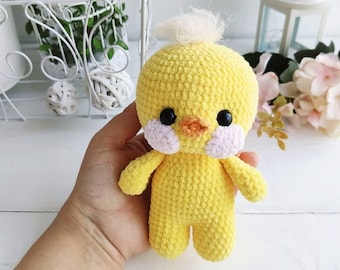 Duck Plush Amigurumi Crochet Pattern, Yellow Little Duck, Toy Plush Duck, Amigurumi Easy to Follow, Lalafanfan Duck