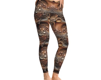 Geological Echoes Leggings, Festival Leggings, Rave Leggings, Yoga Leggings, Psychedelic Leggings, Aesthetic Clothing, Leggings For Women