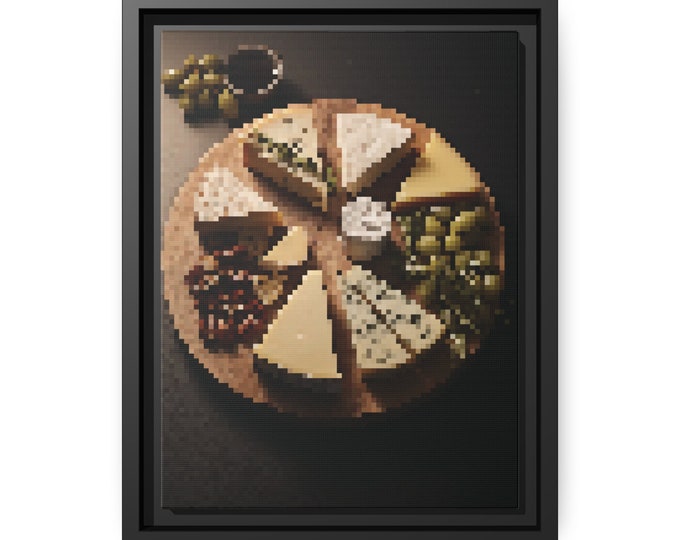 Cheeseboard Pixels Pixel Art Canvas, Retro Art, Pixel Art, 16 bit, Aesthetic Artwork, Canvas, Canvas Print, Wall Hanging, Pixel, Retro Cool