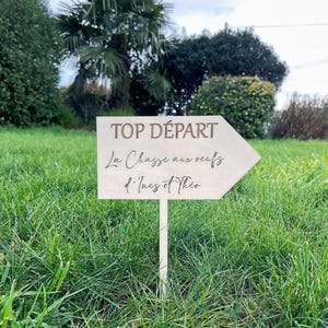 Pancarte Top Départ chasse aux oeufs