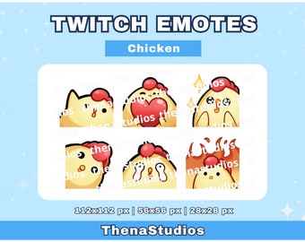Cute Chicken Emote Pack for Streamers, Twitch, Discord, YouTube | Cute Duckling Chick | Twitch Assets