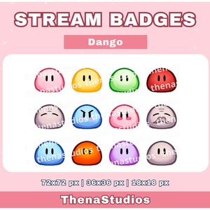 Kawaii Dango Family Twitch Sub/Bit Badges Set for Streamers