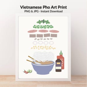 ベトナム風フォーボウル | デジタルアートプリント（高解像度PNG/JPG）