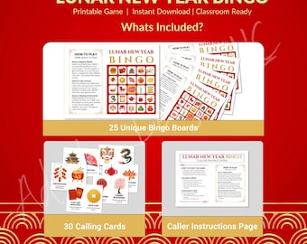 Lunar New Year Bingo – Printable Symbol Bingo Game (Instant Download)