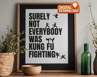 Kung Fu Fighting Poster – Martial Arts Silhouette Print (Digital Download)
