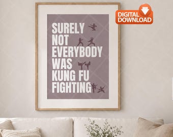 Kung Fu Print | Martial Arts Silhouettes, Humorous Typography (Digital Download)