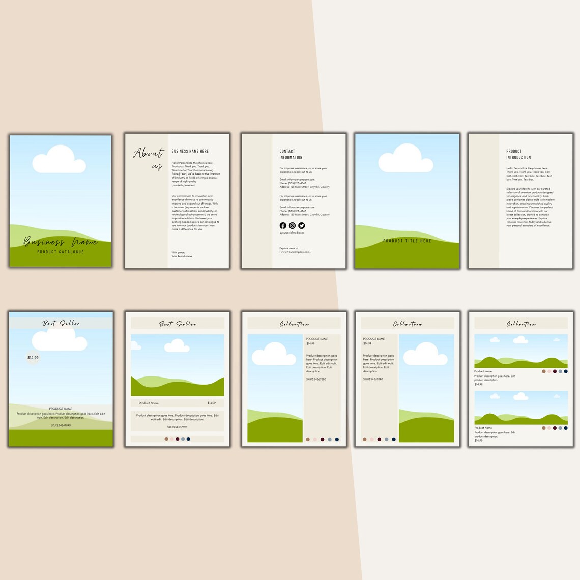 Catalogue Template, Product Line Sheet, Brand Brochure, Product Price