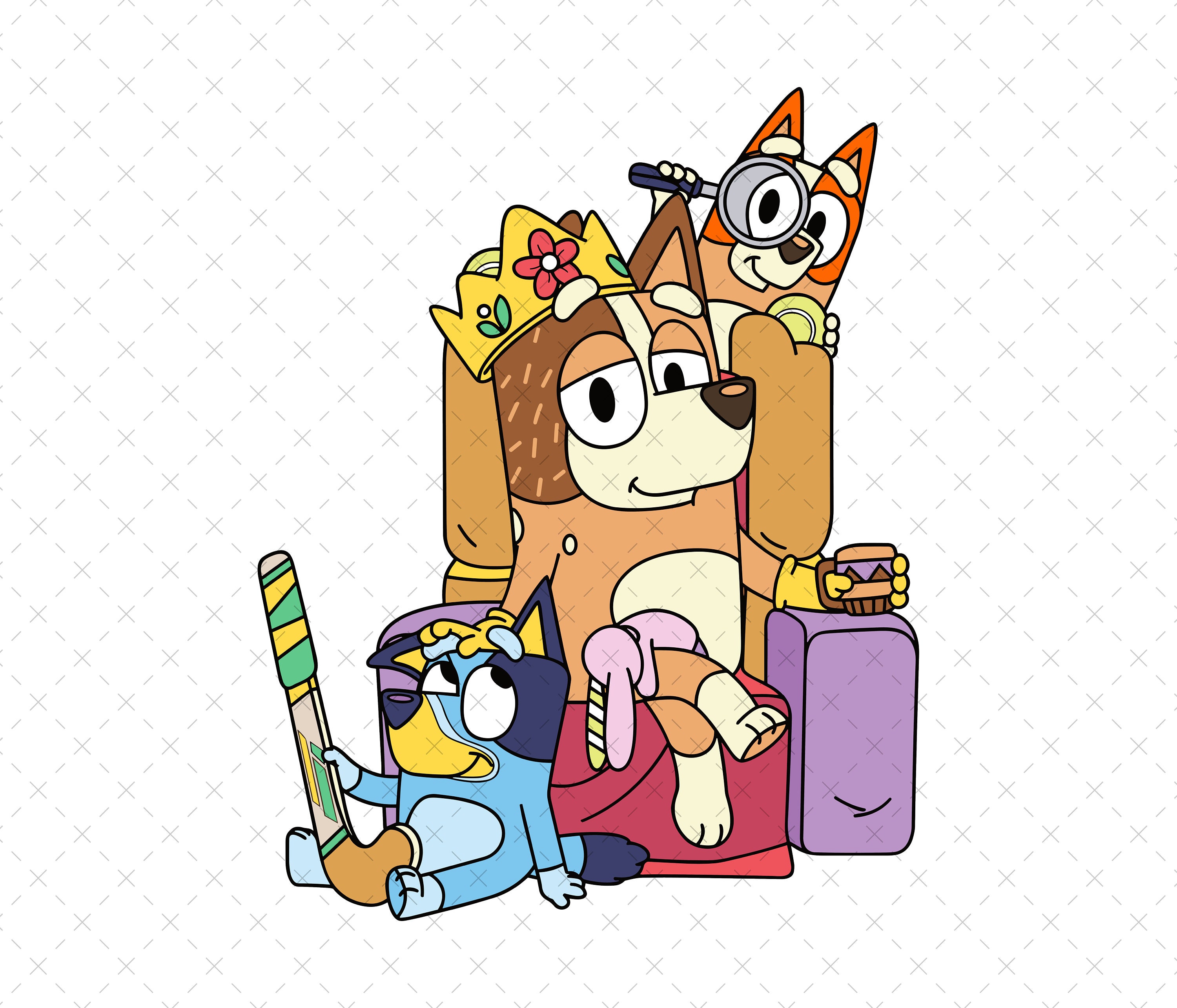 Bluey Family Png, Bluey Mother's Day Png, Bluey Chili Heeler Png, Bluey