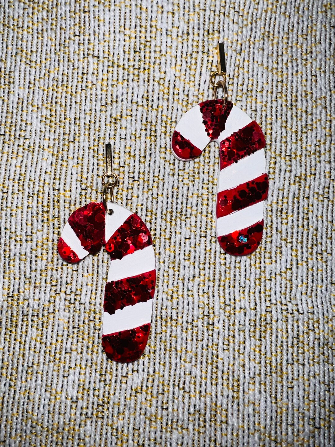 Candy Cane Dangle Earrings Etsy