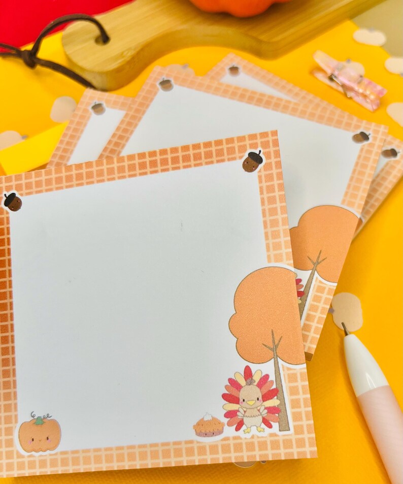 Cute Thanksgiving Memopad. Cute Desk Memopad. Cute Stationary. Notes ...