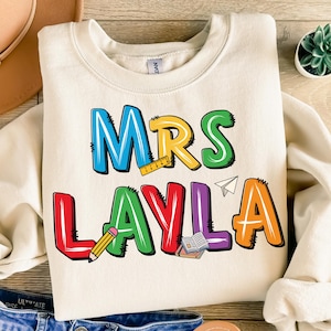 Personlized Teacher Name Png, Custom Teacher Name Design, Teacher Name Png, Teacher Shirt, Gift for Teacher