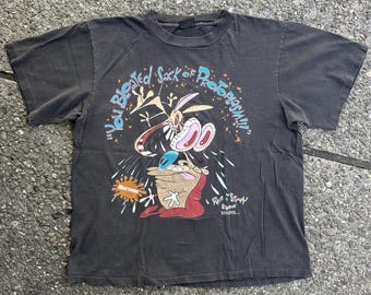 Vintage 1992 - Ren & Stimpy - "You Bloated Sack of Protoplasm!!!" T-Shirt (B4)-