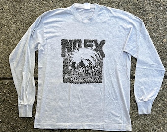 Vintage 1990s - NOFX - Skull - Rare - Long Sleeve Shirt (RM)-