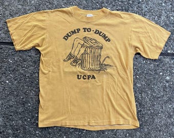 Vintage 1980s - Adidas - "Dump To Dump UCPA" - T-Shirt (B3)-