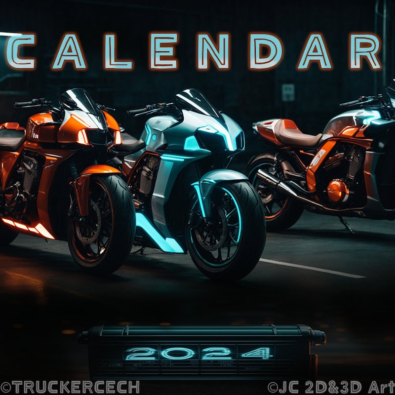 Motorcycle Calendar 2025 - Etsy