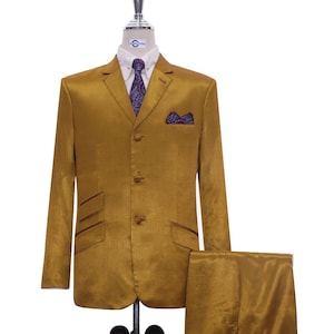 Burnt Gold and Black Two Tone Suit